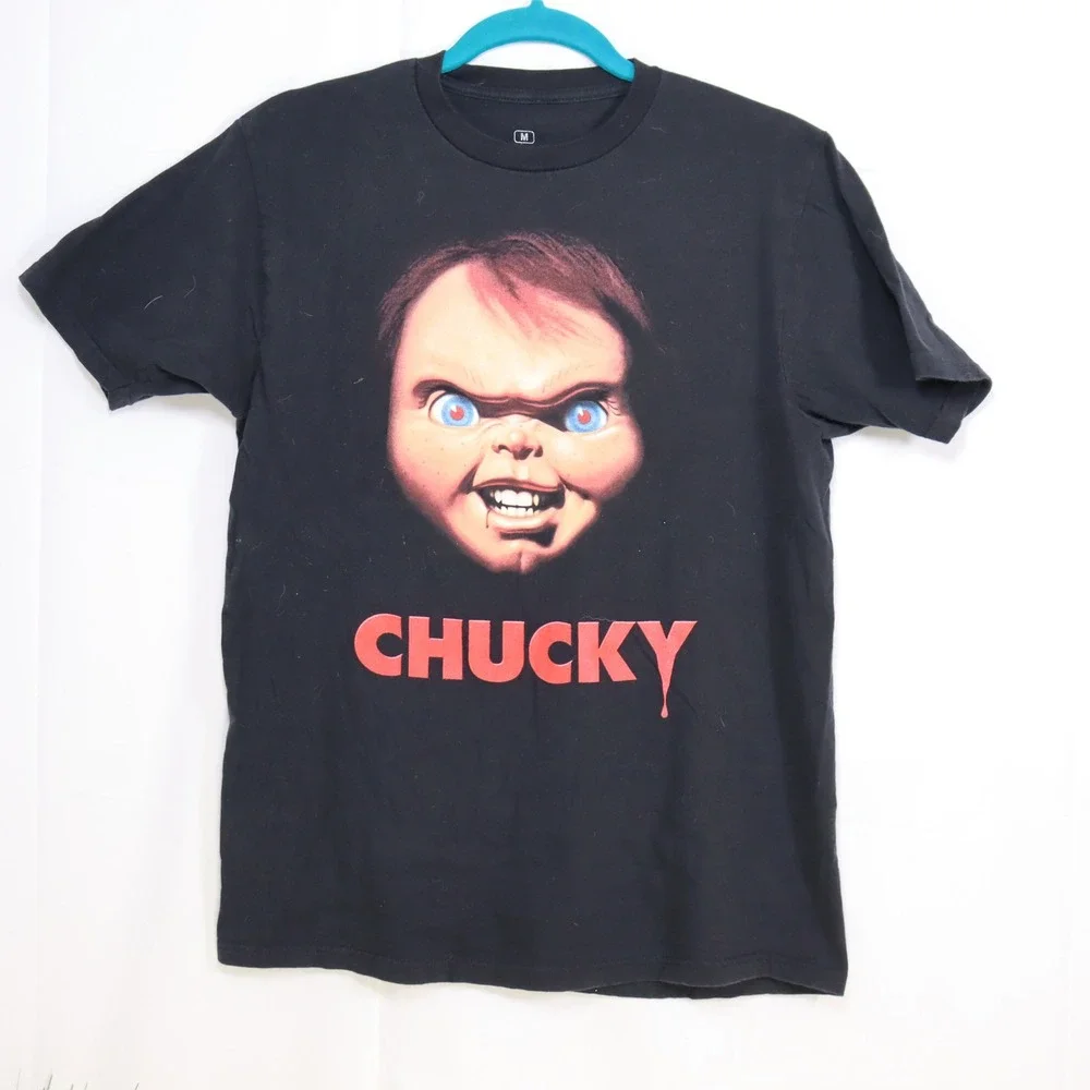 Ripple Junction Chucky Graphic Tee Mens Medium Black Excellent Horror 19x27